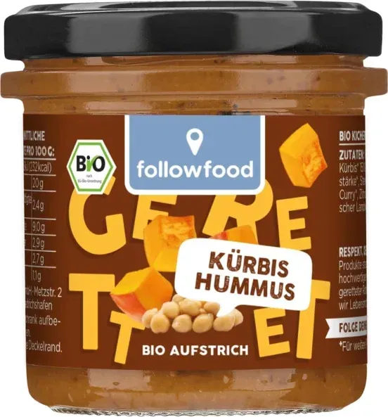 followfood Aufstrich Kürbis Hummus bio