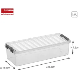 SUNWARE Q-Line Aufbewahrungsbox 38,5 x 14,1 x 9,3 cm 14-tlg. transparent