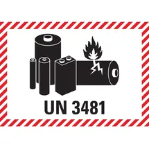 Dreifke Hinweisschild Verpackungskennzeichen UN-Nummer 3481 10 x 7 cm