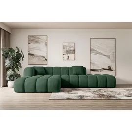 altdecor Ecksofa, Grün, Textil, 6-Sitzer, L-Form, Ottomane links, 289x176 cm, Wohnzimmer, Sofas - Couches, Wohnlandschaften, Ecksofas