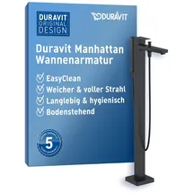Duravit Manhattan Einhebel-Wannenmischer bodenstehend, Schwarz Matt