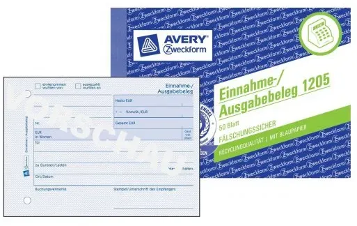 Avery Zweckform Einnahmen-/Ausgabenbeleg - 50 Blatt