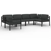 vidaXL 6-tlg Garten-Lounge-Set mit Kissen Aluminium Anthrazit Modell 9