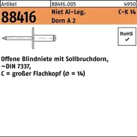 Industrial Quality Supplies Blindniete Alu/A 2 Flachkopf K 14