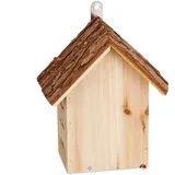 Relaxdays Marienkäferhaus, Holz, HxBxT: 22 x 18 x 12 cm, wetterfest, zum Aufhängen, Insektenhotel für Marienkäfer, Natur