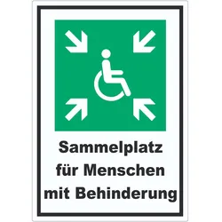 Sammelplatz für Menschen mit Behinderung Aufkleber A5 (148x210mm)