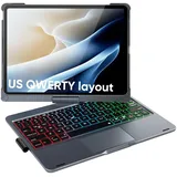 doqo Tastatur Hülle für iPad Air 11/iPad Pro 11,Hülle mit Tastatur für Air 11 M3/M2 (2025/2024),Air 5/4,Pro 11 4/3/2/1 Generation mit Touchpad, 360° Drehbar