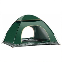 XMZFQ Campingzelt, Familie Kuppelzelt Wasserdicht Sonnenschutz 3-4 Season Pop Up Zelt mit Doppeltüren Sofortiges Aufstellen, für Camping Wandern Reisen und Klettern (Dark Green,2-3 People)