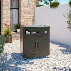 Oviala Business 3-teilige Outdoor-Küche mit Spüle