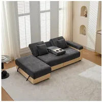 STILVORA Schlafsofa Tagesbett mit Stauraum Relaxsofa mit 3-fach verstellbarer Rückenlehne grau