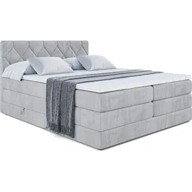 altdecor Boxspringbett CATOR KING - 160x200 - H3/H4 - Hellgrau