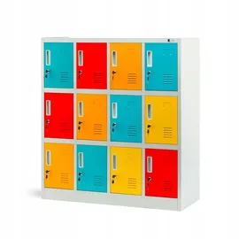 Jan Nowak Schließfachschrank Werfachschrank Fächerschrank Umkleideschrank mit 12 Fächern Metall Pulverbeschichtung 120 x x 45 cm (Mehrfarbig)