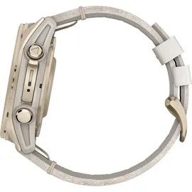 Garmin fenix 8 AMOLED 43 mm sapphire, nebelgrau / softgold mit QuickFit-Leder-Armband 20 mm