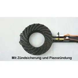 Bluecraft 4-Bein Gas-Hocker-Kocher 10,5 kW mit Zündsicherung Piezozündung inkl. Gasschlau...