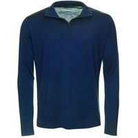 Kaipara - Merino Sportswear Langarmshirt Merino Zip-Neck Herren Regular 200 (1-tlg) aus reiner Merinowolle Made in Germany blau L