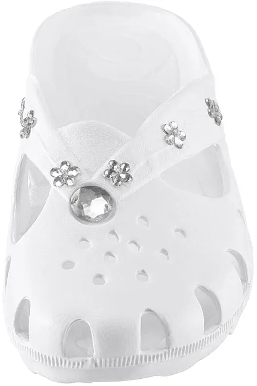 Badepantolette FASHY, Damen, Gr. 39, weiß, Gummi, Basic, Schuhe Badeschuh Clog
