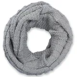 Stylebreaker Strickschal "Strick Loop mit Karomuster", Damen, grau (hellgrau), Obermaterial: 100% Viskose CV., Modisch, Modetücher