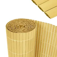 YRHome PVC Sichtschutzmatte 80x500cm Stabile W-Form Sichtschutzzaun Balkon Balkonsichtschutz Sichtschutz mit Kabelbindern Windschutz Wetterfest UV-beständig für Garten Terrasse,Bambus