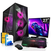 SYSTEMTREFF Gaming Komplett PC - Ryzen 7 7700X - Nvidia GeForce RTX 4070 12GB - 32GB DDR5 - 1TB M.2 SSD (NVMe) MSI Spatium +  - 27 Zoll TFT - Desktop