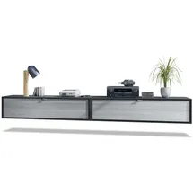Vladon Lana Lowboard 120 x 29 x 37 cm Schwarz matt/MDF