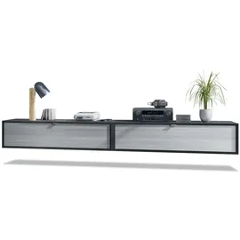 Vladon Lana Lowboard 120 x 29 x 37 cm Schwarz matt/MDF