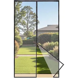 luxuskollektion Fliegengitter Tür Insektenschutz Magnet 140 x 240 cm Schwarz