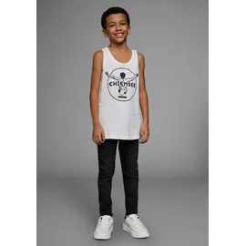 Chiemsee Tanktop "BASIC", Jungen, Gr. 152/158, weiß, Jersey, Obermaterial: 100% Baumwolle, bedruckt, Basic, lässig geschnitten, Tops Tanktop, mit Logo-Druck in Kontrast