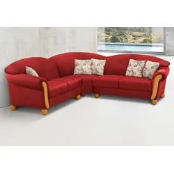Ecksofa HOME AFFAIRE "Milano, L-Form", rot, B:233cm H:83cm T:233cm, Sofas, gleichschenklig