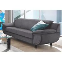 3-Sitzer TRENDMANUFAKTUR "Rondo, Breite 207 cm, breite Armlehnen, Füße schwarz" Sofas Gr. B/H/T: 207cm x 85cm x 94cm, Microfaser PRIMABELLE, Ohne Federkern, grau (anthrazit) Big-Sofa wahlweise mit Federkern, in verschiedenen Bezügen bestellbar