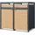 ML-Design Mülltonnenbox 2er Anthrazit-Lärchenoptik 132x80x116,3 cm