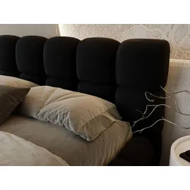 GRAINGOLD Polsterbett mit Bettkasten 140x200 Schwarz Samt, Modo