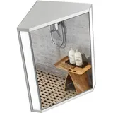 Weißer Eck-Spiegelschrank für das Badezimmer Wandmontierter Aufbewahrungsschrank mit Spiegel Platzsparender Triangular Vanity-Schrank