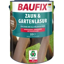 baufix Zaun & Gartenlasur dunkelbraun seidenglänzend, 5 Liter, Holzlasur