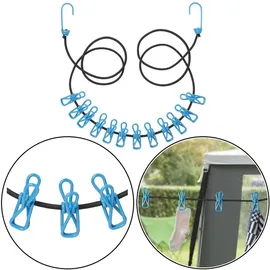 PRO PLUS Wäscheleine elastisch mit 12 Wäscheklammern