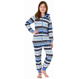 normann-wäschefabrik NORMANN Jumpsuit Overall Schlafanzug Pyjama Norweger - 70297 in blau | 152