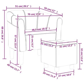 vidaXL Clubsessel mit Fußhocker Gelb Samt
