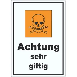 Aufkleber Gefahrensymbol sehr giftig Totenkopf A7 (74x105mm)