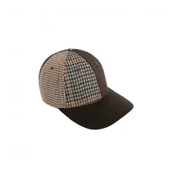 Hackett London für Herren. HM042148 Braune Patchwork-Mütze (OSFA), Lässig, Wolle