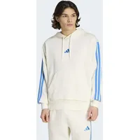 adidas Essentials 3-Streifen Kapuzensweat Herren Weiß XL