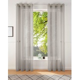 my home Gardine »REGINA«, (2 St.), Vorhang, Fertiggardine, 2-er Set, transparent, modern, Struktur, grau
