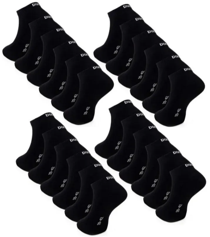 6–24 Paar DOCKS Sneaker Socken Baumwolle Atmungsaktive Damen & Herren schwarz 43-46 24er Pack