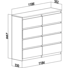 roe furniture Kommode 120 x 97 x 120 cm Braun