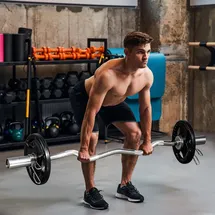 sportnow Hantelscheiben 2 x 5 KG gummierte Olympiascheiben für Krafttraining schwarz