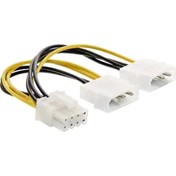 InLine Stromadapter intern - 2x 4pol zu 8pol für PCIe (PCI-Express) Grafikkarten
