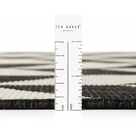 Ted Baker Terrick Wendeteppich", schwarz-weiß Schwarz weiß), B:200cm H:8mm L:300cm, Polypropylen, Teppiche, Teppich, Designteppich, Wetterfest, Pflegeleicht, Modern, Wohnzimmer, Terrasse