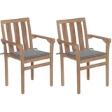 vidaXL Gartenstuhl 49 x 50 x 89 cm braun 2 St.