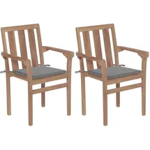 vidaXL Gartenstuhl 49 x 50 x 89 cm braun 2 St.