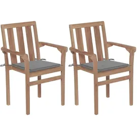 vidaXL Gartenstuhl 49 x 50 x 89 cm braun 2 St.