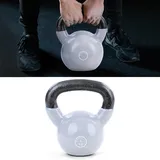 8 kg Gusseisen Vinyl Kettlebell Kugelhantel Premium Schwunghantel Schwarz Grau