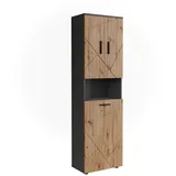 Vicco Irma Hochschrank 50 x 172 cm Anthrazit/Artisan Kunststoff/MDF/Spanplatte
